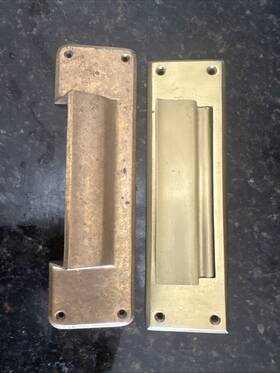 H1886 Cinton Vintage 2 Brass Mail Slot Drop