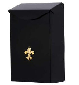 100150301 City Classic Black Small Steel Vertical Wall Mount Mailbox