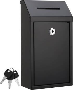 Clapzooki 313041957937 Metal Donation Box With Lock Slot 10.2 X 5.7 3ftft Collection Safe Suggestion Ch