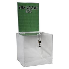 Clear-ad 858317005894 - Acrylic Donation Ballot Raffle Or Suggestion Box With Lock And Rem