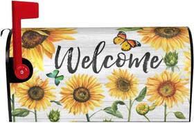 Co.ltd 313057978926 Summer Sunflowers Welcome Mailbox Cover Butterfly Standard Size Magnetic Mailbo