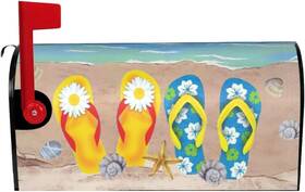 Co.ltd 445001271289 Flip-flops Mailbox Cover Summer Beach Starfish Shells 21 Inch X 18 Magnetic Mailbo