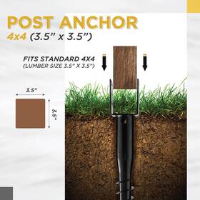 Codin 731525276815 Premium No-dig Ground Anchor Black U-model Screw In 27 Long Fits 4x4 Inch Post