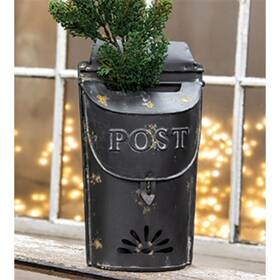 Col House Designs 842756074221 Rustic Farmhouse Distressed Post Box - Decorative Vintage Mailbox Mail