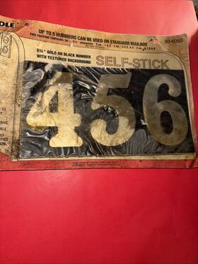Cole 045899356005 Vintage 1993 3 Inch Mailbox Mylar Numbers Black And Gold Self-stick Easy Read Usa