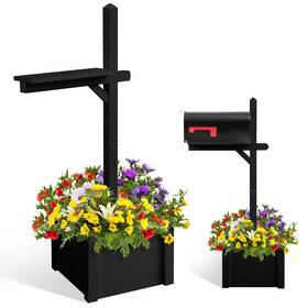 Jyi-colingmill-2644 Colingmill 55 Inch/4.58 Ft H Wooden No Dig Mailbox Post With Planter Box For