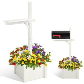 Jyi-colingmill-3872 Colingmill 55 Inch/4.58 Ft H Wooden No Dig Mailbox Post With Planter Box For