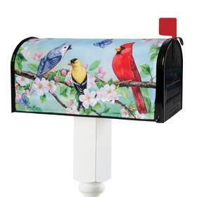 43338 Collections Etc Magnetic Floral Garden Birds Mailbox Cover