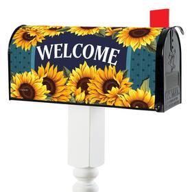 43633 Collections Etc Welcome Sunflowers Double-sided Magnetic Mailbox Cover
