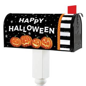 43640 Collections Etc Happy Halloween Pumpkin Double-sided Magnetic Mailbox Cover