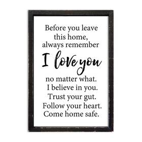Comurdyo Lt-20240529 Before You Leave This Home Sign Wall Art Decor 16x24 Inch Rustic Farmhouse Li