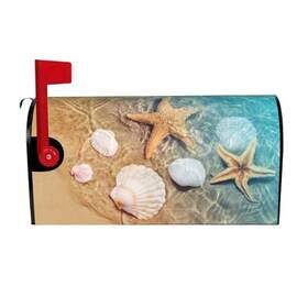 88978 Congtaomo Mailbox Covers Magnetic Wraps Post 25.5x21 In Starfish Shell Beach Sea