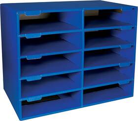 Corp. 313052296230 Classroom Keepers Sturdy Cardboard Mailbox 10-slot Blue 16-5/8 Inch H X 21 W 1