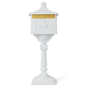Us-2hcst00330 Costway Cast Aluminum Mailbox Lockable Security Postbox Mid-century Style Design Outdoor