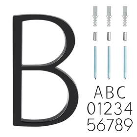 Covanm 714477114015 Floating House Letter B 5 Inch Black Modern Mount Home Address