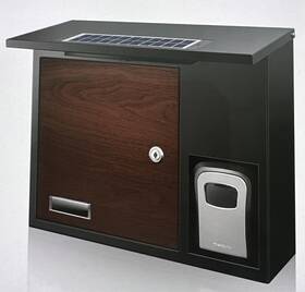 Tflock22 Cozofu 760601008156 Solar-powered Locking Mailbox Anti-theft Lock Wall-mounted Design With Brown