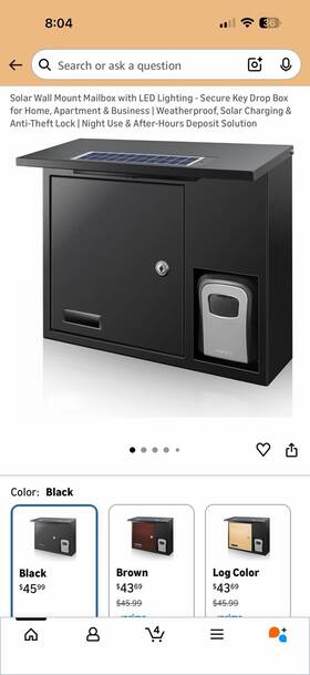X004mdlsz3 Cozofu Solar Charging Led Wall Mount Mailbox Locking Steel Black