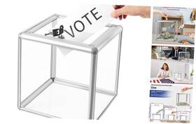 Xj0007-us Craflakow Large Donation Box With Lock Acrylic Ballot Slot 10 X Inch
