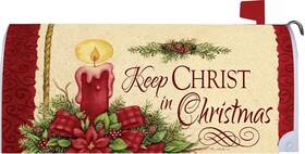 3412 Custom Decor Keep Christ In Christmas Poinsettia Magnetic Mailbox Cover