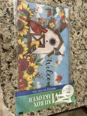 4673 Custom Decor New Fall Thanksgiving Barn Birdhouse Cardinal Sunflower Magnetic Mailbox Cover