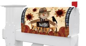 5264 Custom Decor Fall Halloween Thanksgiving Scarecrow Pumpkin Crow Magnetic Mailbox Cover Only