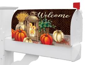 5477 Custom Decor Fall Halloween Thanksgiving Pumpkin Lantern Magnetic Mailbox Cover Only
