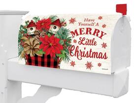 5496 Custom Decor Have Yourself A Merry Little Christmas Poinsettia Magnetic Mailbox Cover Only