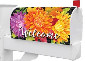 5697 Custom Decor Fall Autumn Thanksgiving Mums Magnetic Mailbox Cover Only