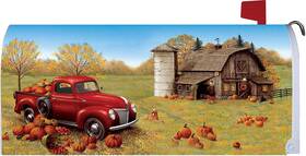 Custom Decor 683963452965 Autumn Red Truck Country Mailbox Cover Farm Pumpkins Fall Makeover