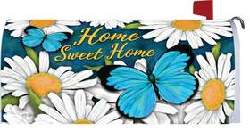 Custom Decor 683963481866 Blue Butterflies Mailbox Makeover Cover Standard Size