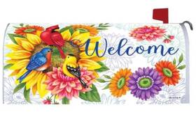Custom Decor 683963506569 Birds And Flowers Mailbox Makeover Cover Standard Size