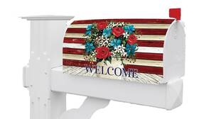 Custom Decor 683963537761 Flag Florals Mailbox Makeover Cover Standard Size