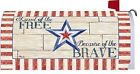 Custom Decor Land Of The Free Because Brave Patriotic Star Mailbox Wrap Cover 683963190669