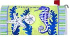 Custom Decor Seahorse Welcome Starfish Coral Sand Dollar Coastal Mailbox Wrap Cover 683963194865
