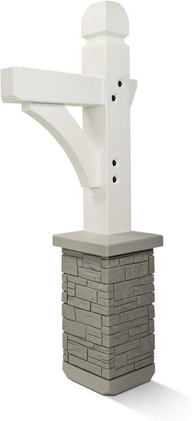 Custom-pak 445044073024 Premium Mailbox Post Set Cross-arm Classic White