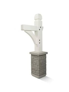 9100-0074 Custom-pak Premium Mailbox Post Set Cross-arm Classic White