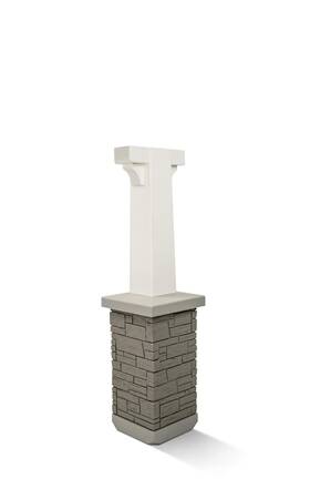 9100-0086 Custom-pak Premium Mailbox Post Set Pedestal Classic White