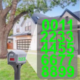 Customdecal Us 744110293654 1.5 Inch Premium Mailbox Numbers Lime Green - Waterproof Stickers For Outside