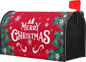 Dacawin 744759521163 Merry Christmas Mailbox Covers Winter Snowflake Oversize Magnetic Wrap P