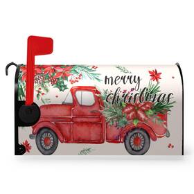 H6yhyl8l240910z6vhpsa9 Dacawin Christmas Red Truck Mailbox Covers Magnetic 25.5x21 Inches Large Size Winter
