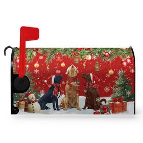 H6yhyl8l240910zibxeuh9 Dacawin Christmas Retriever Dog Tree Magnetic Mailbox Cover Large Size 25.5