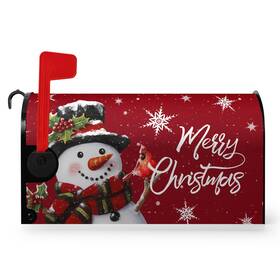 H6yhyl8l240910zurcu089 Dacawin Christmas Snowman Mailbox Covers Magnetic Large Size 25.5 X 21 In Winter Red