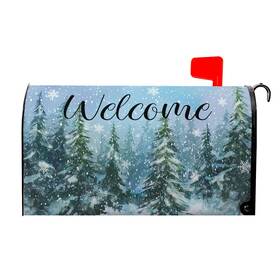 H6yhyl8l250618zu1lok59 Dacawin Winter Welcome Mailbox Covers Magnetic Oversized Forest Pine Tree