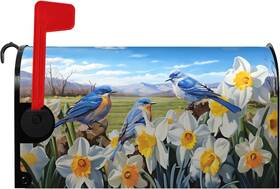 Hylly18l240105zv03rk09 Dacawin Mailbox Covers Magnetic Summer Bluebirds Daffodil Flower Mail Box Post Cover