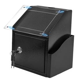 A-1001 Dancheng Trading Company Suggestion Box With Slot And Lock Secure Metal Ballot For Donation Black