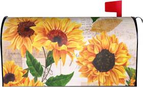 Deaowangluo 313046745713 Vintage Sunflowers Mailbox Covers Standard Size Yellow Flower Magnetic Mail