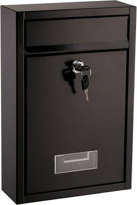 Deayou 445014836840 Wall Mount Mailbox Steel Cover Metal Drop Box Mail With Key Lock D