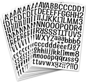 1260 Debinolo 071238714977 Pcs 10 Sheets Vinyl Letters Stickers Black 1 Inch Set