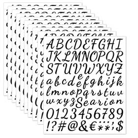 Debinolo 071238715387 760pcs 10 Sheets Self Adhesive Vinyl Letters Numbers Kit 1inch Black Set