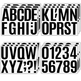 Debinolo 659475497206 15 Sheets Large Self Adhesive Vinyl Letters Numbers Kit 4 Inch Black